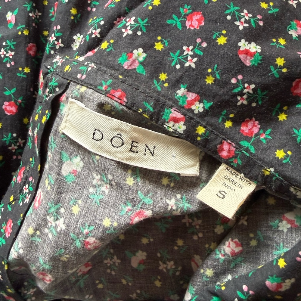 DOEN lisette mini dress montpellier floral small multicolor floral lace collar - Picture 6 of 8